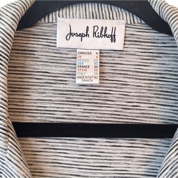 Joseph Ribkoff Grey & White Heathered Stripe Button Down Shirt - Picture 4 of 6